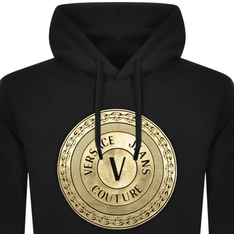 Alternative Image for ProductVersace Jeans Couture Round Logo Hoodie Black2